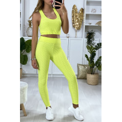 Ensemble legging et top push up jaune - 2