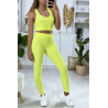 Ensemble legging et top push up jaune - 2