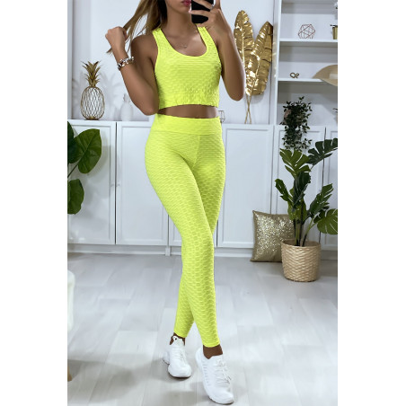 Ensemble legging et top push up jaune - 3