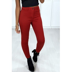 Jeans slim rouge très extensible avec poches à l'arrière - 3