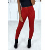 Jeans slim rouge très extensible avec poches à l'arrière - 4