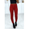 Jeans slim rouge très extensible avec poches à l'arrière - 5