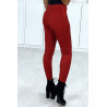 Jeans slim rouge très extensible avec poches à l'arrière - 6