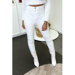 Pantalon jeans slim blanc avec poches arrières - 2