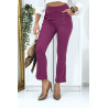 Pantalon patte d'eph lilas avec boutons et poches - 3