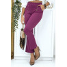 Pantalon patte d'eph lilas avec boutons et poches - 4