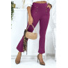 Pantalon patte d'eph lilas avec boutons et poches - 5