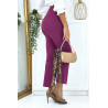 Pantalon patte d'eph lilas avec boutons et poches - 6