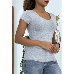 T-shirt gris simple pas chère - 2