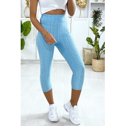 Legging corsaire Push Up turquoise très fashion - 2