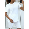 Ensemble T-shirt et cycliste blanc avec ceinture - 3