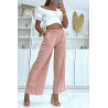 Pantalon palazzo rose léger et confortable - 1