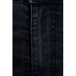 Pantalon jeans slim noir délavé avec poches arrières - 1