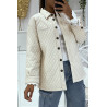 Manteau beige matelassé - 1