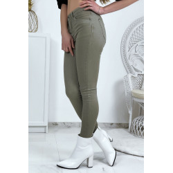 Jeans slim kaki en strech avec poches - 5