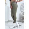 Jeans slim kaki en strech avec poches - 5