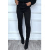 Jean slim noir taille haute avec poches - 1