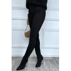 Jean slim noir taille haute avec poches - 4