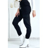 Pantalon treillis noir en strech avec poches - 5