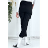 Pantalon treillis noir en strech avec poches - 8