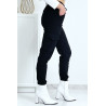 Pantalon treillis noir en strech avec poches - 9