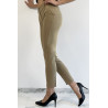 Pantalon slim camel avec poches style working girl - 1