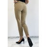 Pantalon slim camel avec poches style working girl - 2