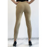 Pantalon slim camel avec poches style working girl - 3