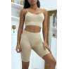 Ensemble moulant beige crop top - 2