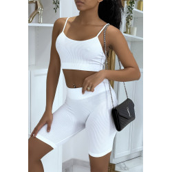 Ensemble moulant blanc crop top - 2