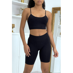 Ensemble moulant noir crop top - 4