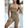 Ensemble moulant taupe crop top - 1