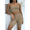 Ensemble moulant taupe crop top - 4