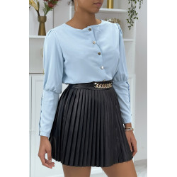 Blouse bleu à boutons dorés - 2