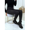 Jeans slim anthracite delavé taille haute - 5