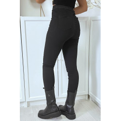 Jean slim noir taille haute avec poches arrières - 2