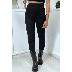 Jean slim noir taille haute avec poches arrières - 7