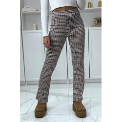 Pantalon beige motif carreaux patte d'eph - 2