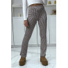 Pantalon beige motif carreaux patte d'eph - 2