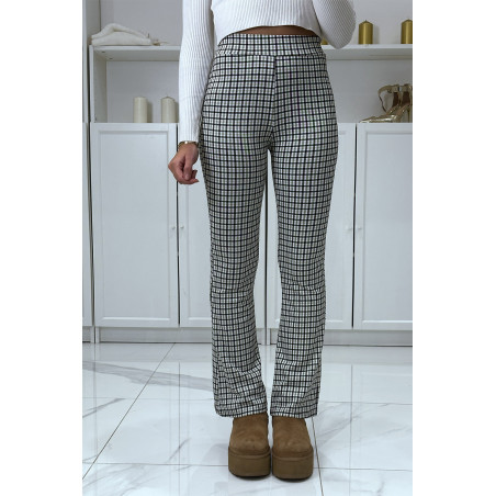 Pantalon canard motif carreaux patte d'eph - 1