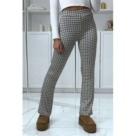 Pantalon rose motif carreaux patte d'eph - 2