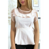 Blouse rose avec volant et tulle - 3