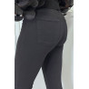 Jean slim noir taille haute avec poches arrières - 1