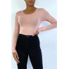 Sous pull rose en col rond et manches longues - 1