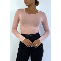 Sous pull rose en col rond et manches longues - 2