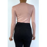 Sous pull rose en col rond et manches longues - 4