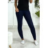 Leggings uni basique couleur marine - 1