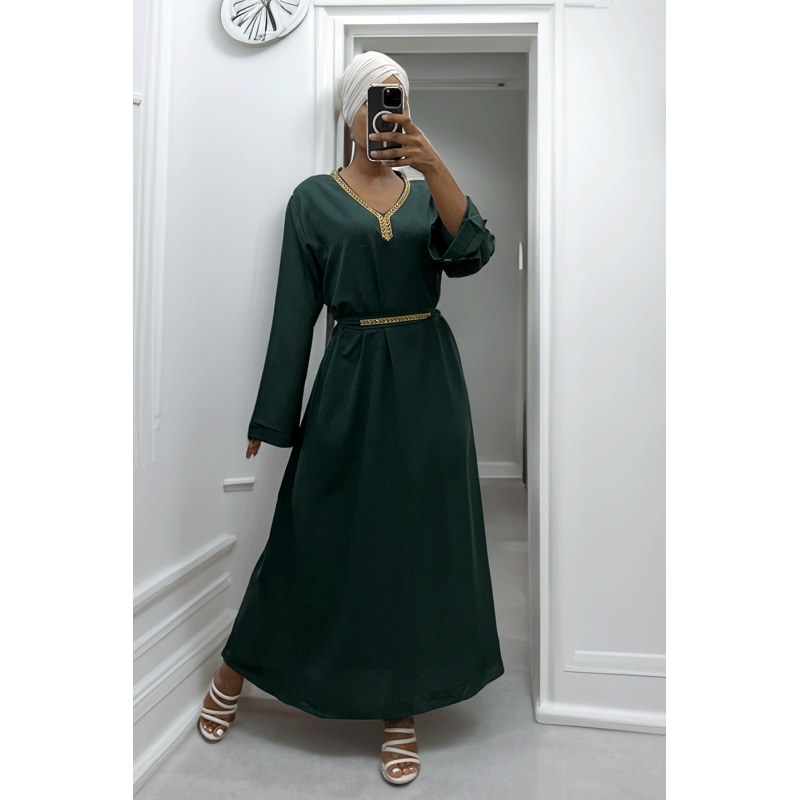 Abaya Rania vert  - 4