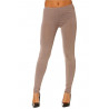 Leggings uni basique couleur Taupe  . - 3