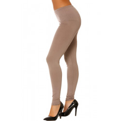 Leggings uni basique couleur Taupe  . - 5